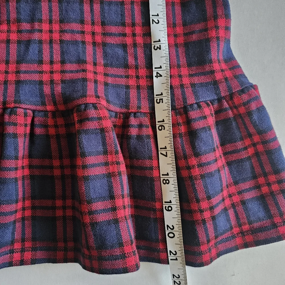 Janie and Jack 2in1 Tartan Plaid Drop Waist Eyelet Dress +Matching Leggings Sz 5